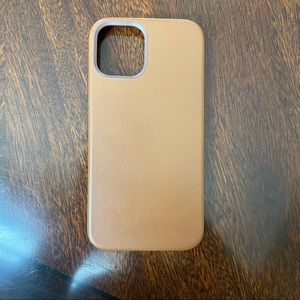 Tan leather Apple iPhone 12 Case